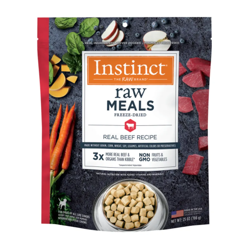 Instinct Freeze-Dried Food^Raw Meals Real Beef Freeze-Dried Dog Food, 25-oz
