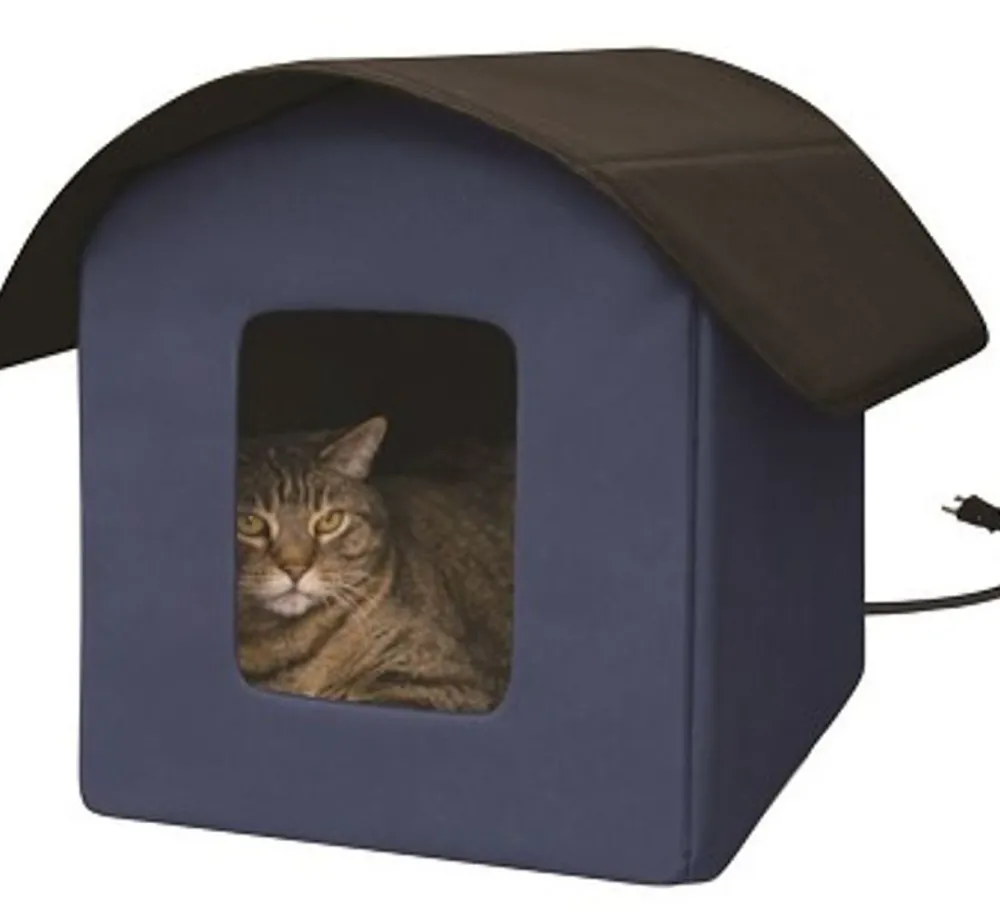 K&H Pet Products Beds & Mats | Beds & Mats^Creative Solutions Heated Kitty Barn, Navy