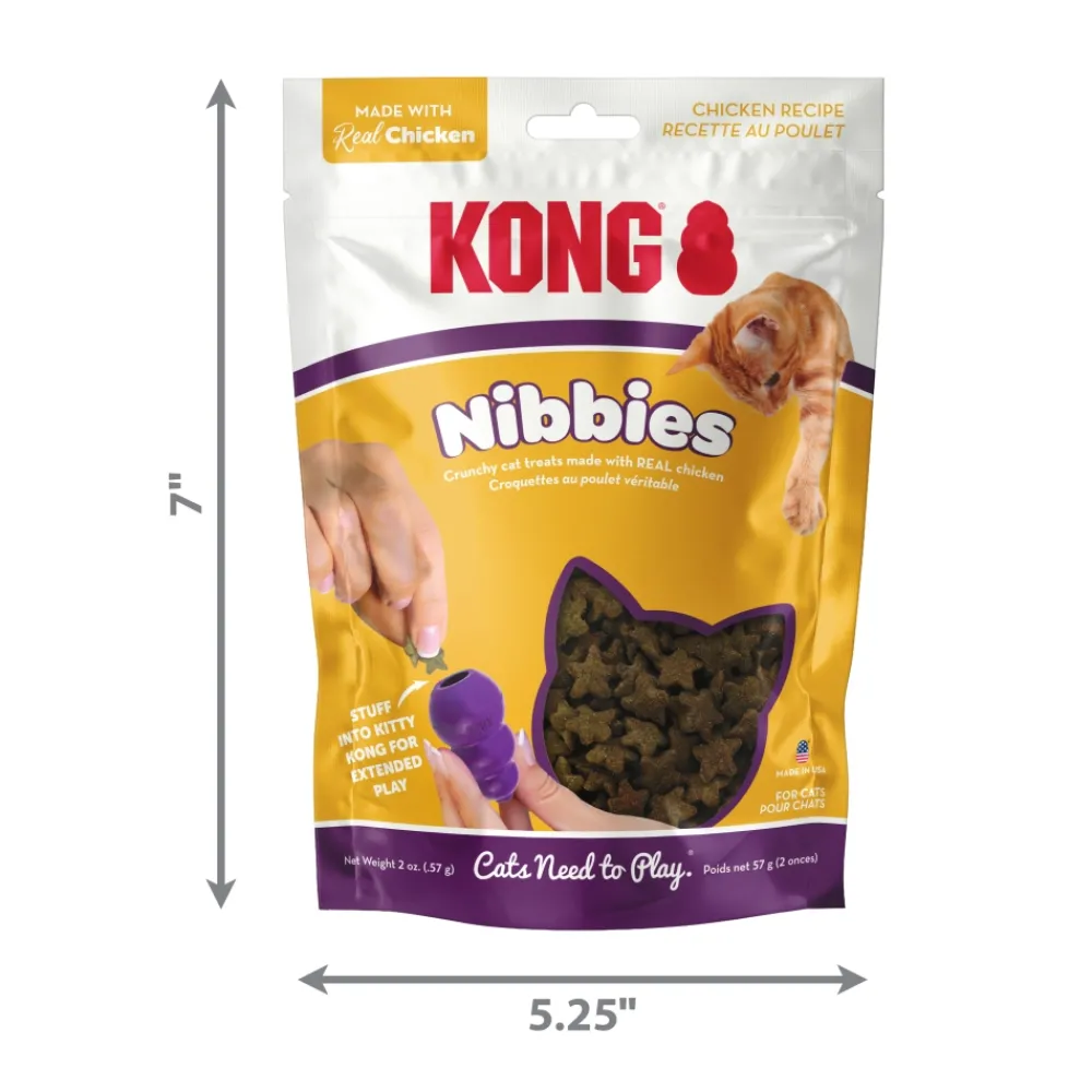 Kong Crunchy Treats^Nibbies Chicken Cat Treats, 2-oz