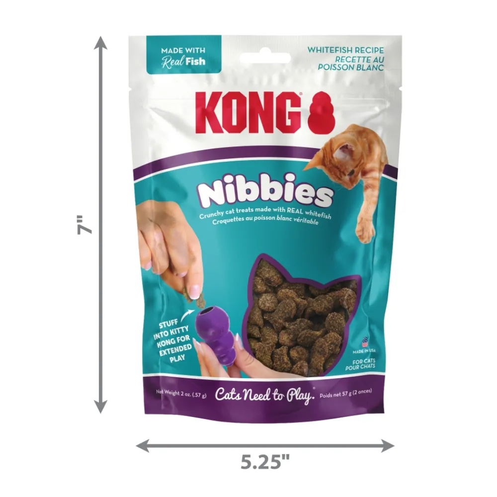 Kong Crunchy Treats^Nibbies Whitefish Cat Treats, 2-oz