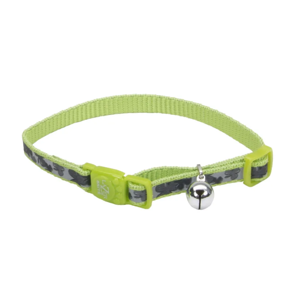 Lazer Brite Leashes & Collars | Leashes & Collars^Reflective Adjustable Breakaway Cat Collar, Shamrocks, 3/8-in