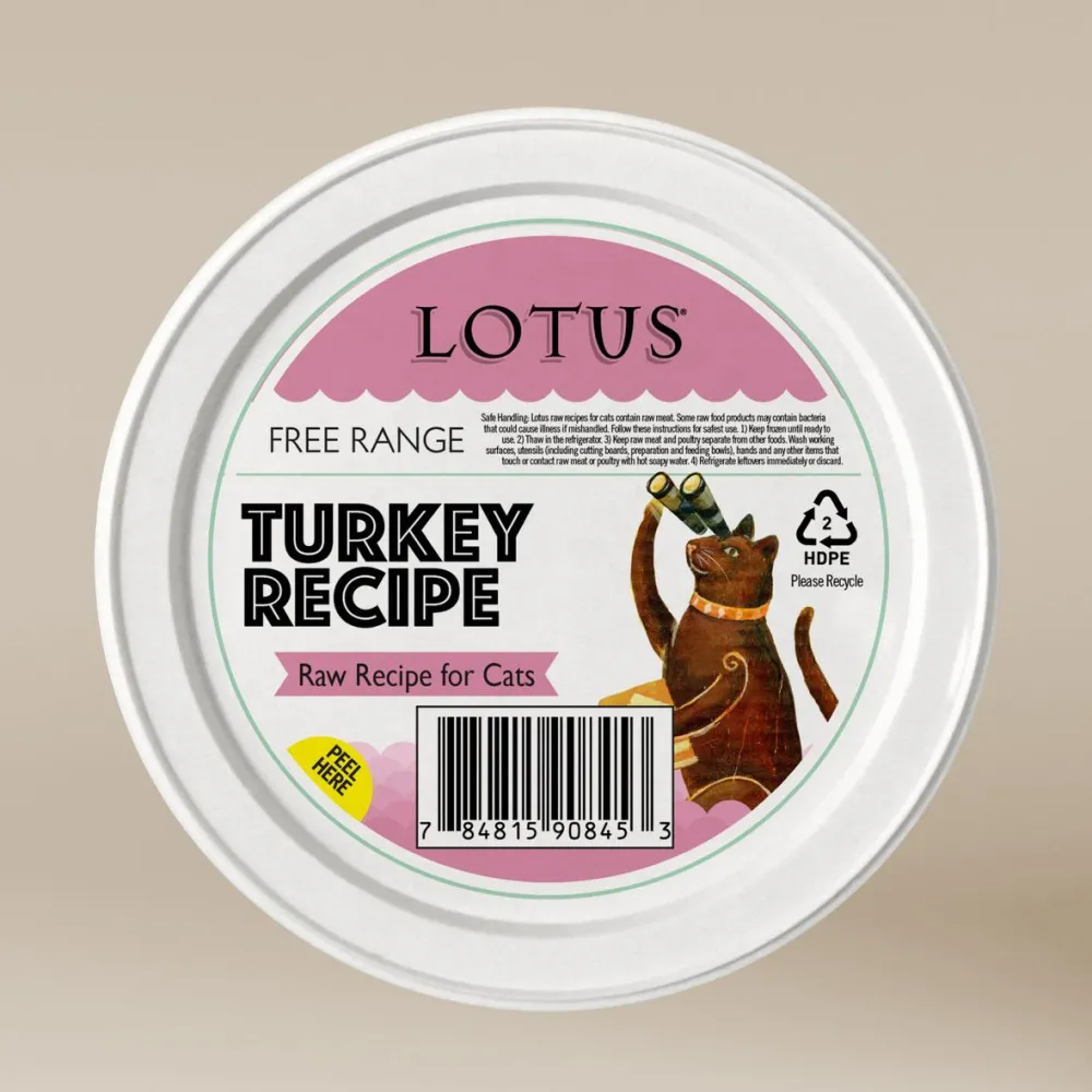 Lotus Frozen Food^Free Range Turkey Raw Frozen Cat Food, 3.75-oz