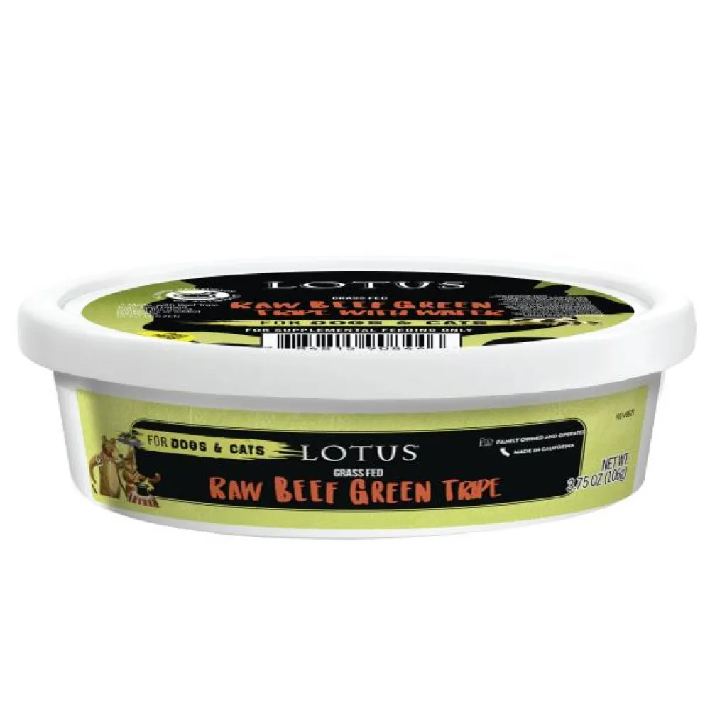 Lotus Food Toppings | Food Toppings^Grass-Fed Raw Beef Green Tripe Dog & Cat Food Topper, 3.75-oz