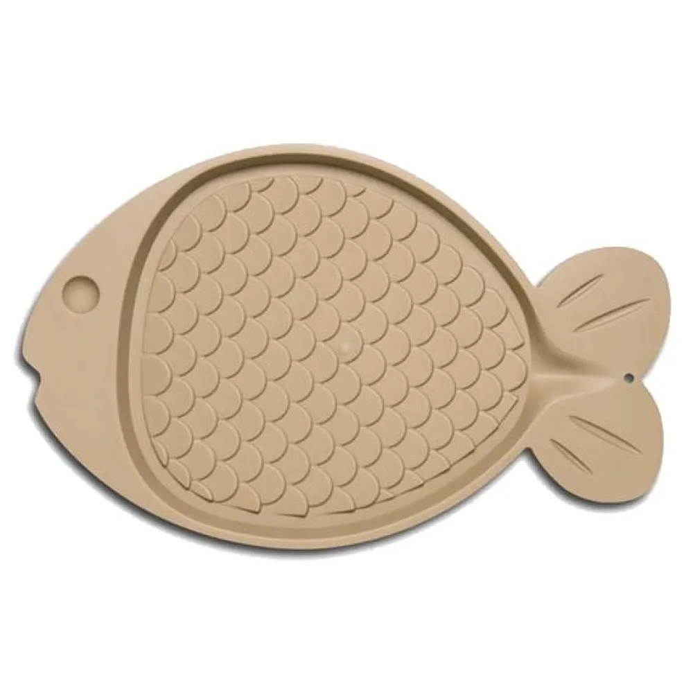 Loving Pets Bowls & Feeders | Bowls & Feeders^Bella Bowls Spill-Proof Fish Shaped Cat Mat, Tan