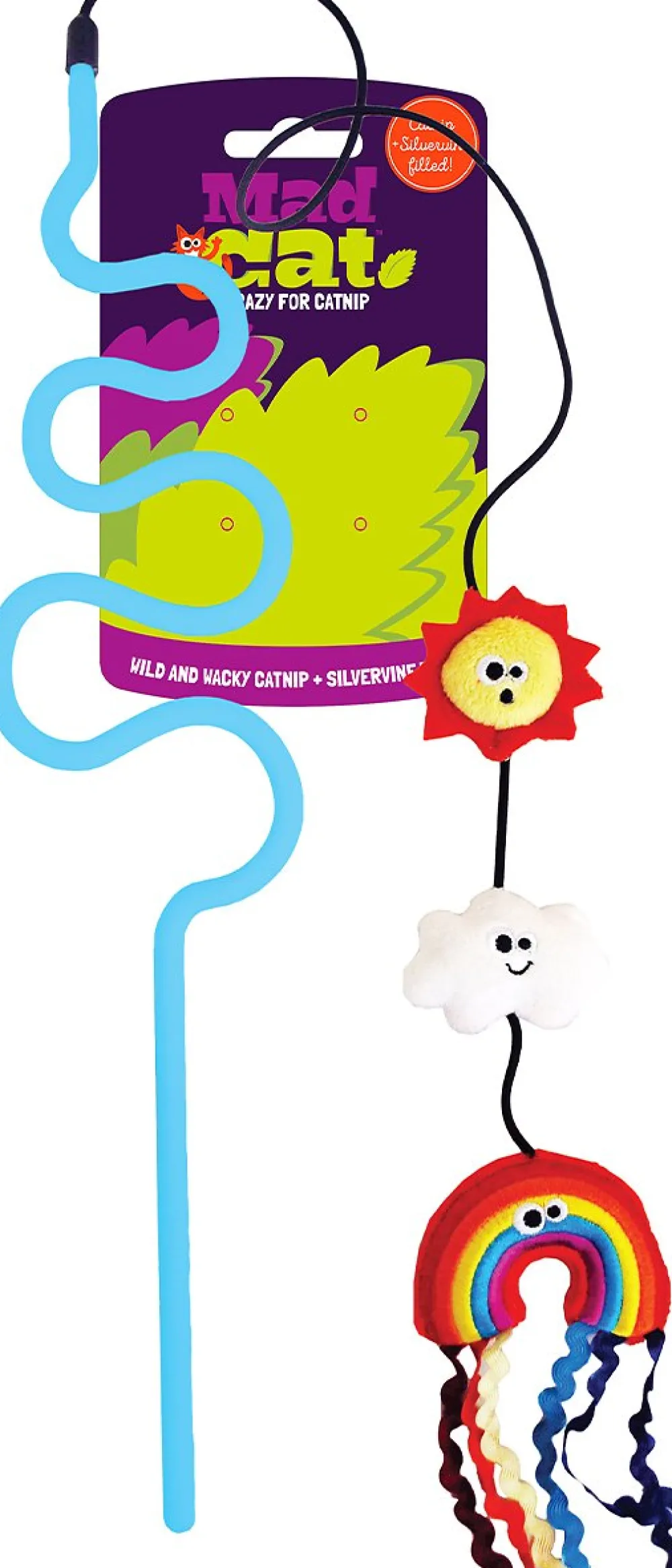 Mad Cat Toys | Toys^Rainbow Chaser Catnip & Silvervine Wand Cat Toy