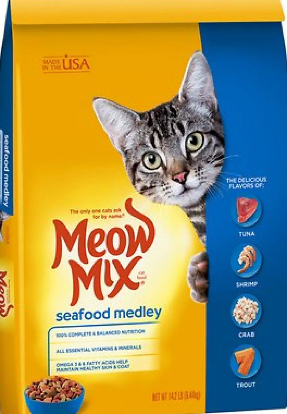 Meow Mix Dry Food^Seafood Medley Dry Cat Food, 14.2-lb
