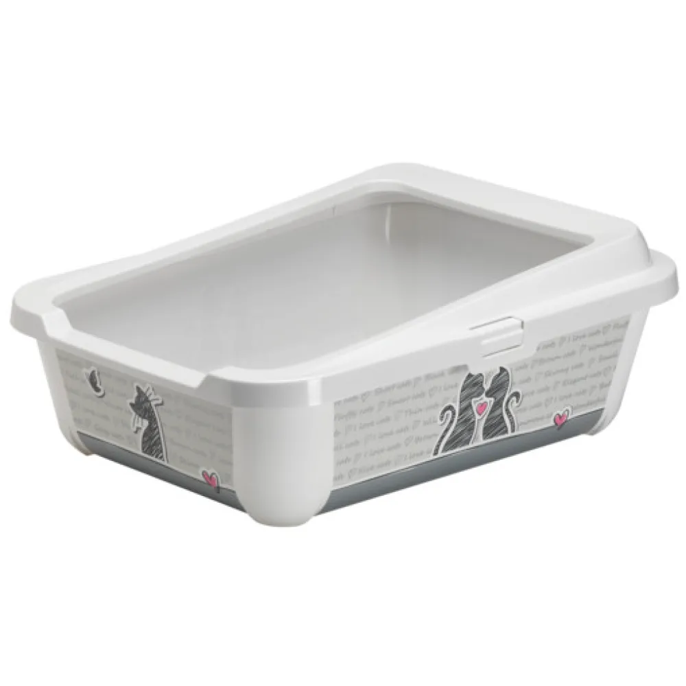 Moderna Products Litter & Accessories | Litter & Accessories^Moderna Cats In Love Litter Box Rimmed