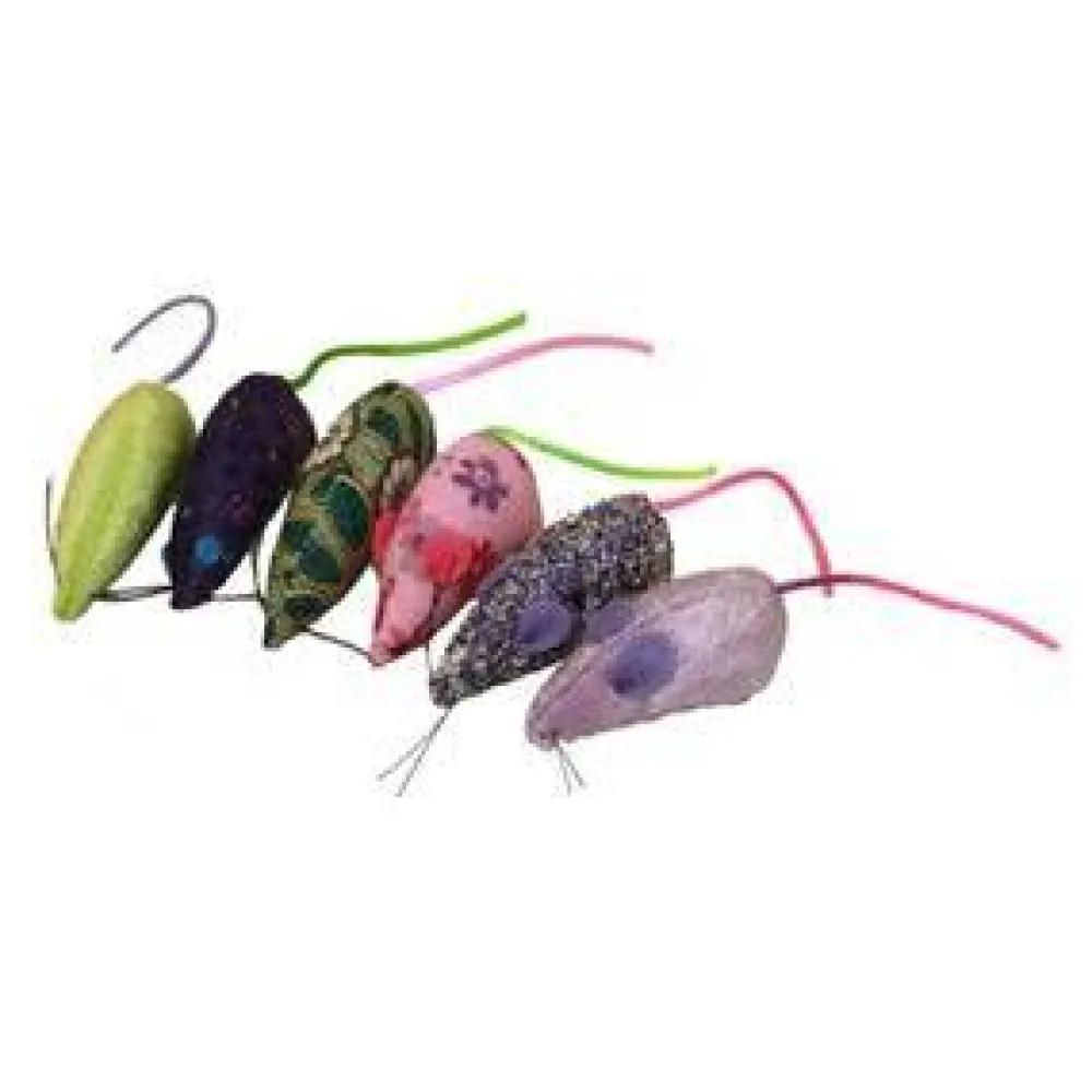 Multipet Toys | Toys^Real Fur Mice Catnip Filled Cat Toy, Various Colors, Single, 1.25-in