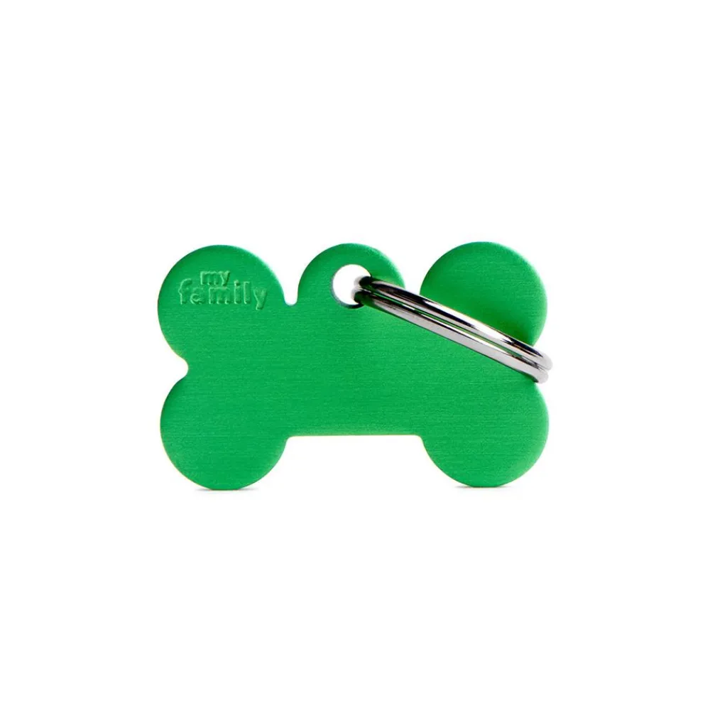 Myfamily Leashes & Collars | Leashes & Collars^Basic Aluminum Bone Pet ID Tag, Green, Small