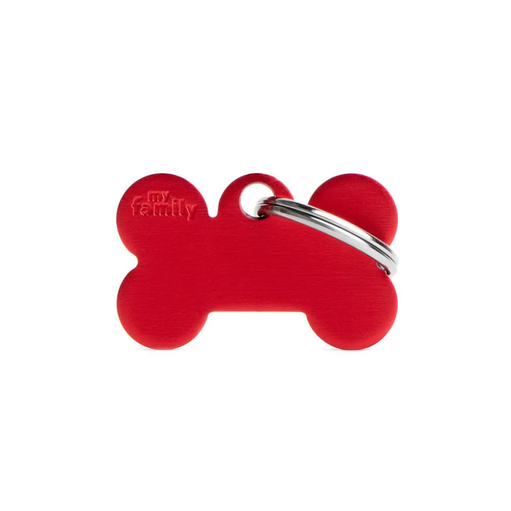 Myfamily Leashes & Collars | Leashes & Collars^Basic Aluminum Bone Pet ID Tag, Red, Small