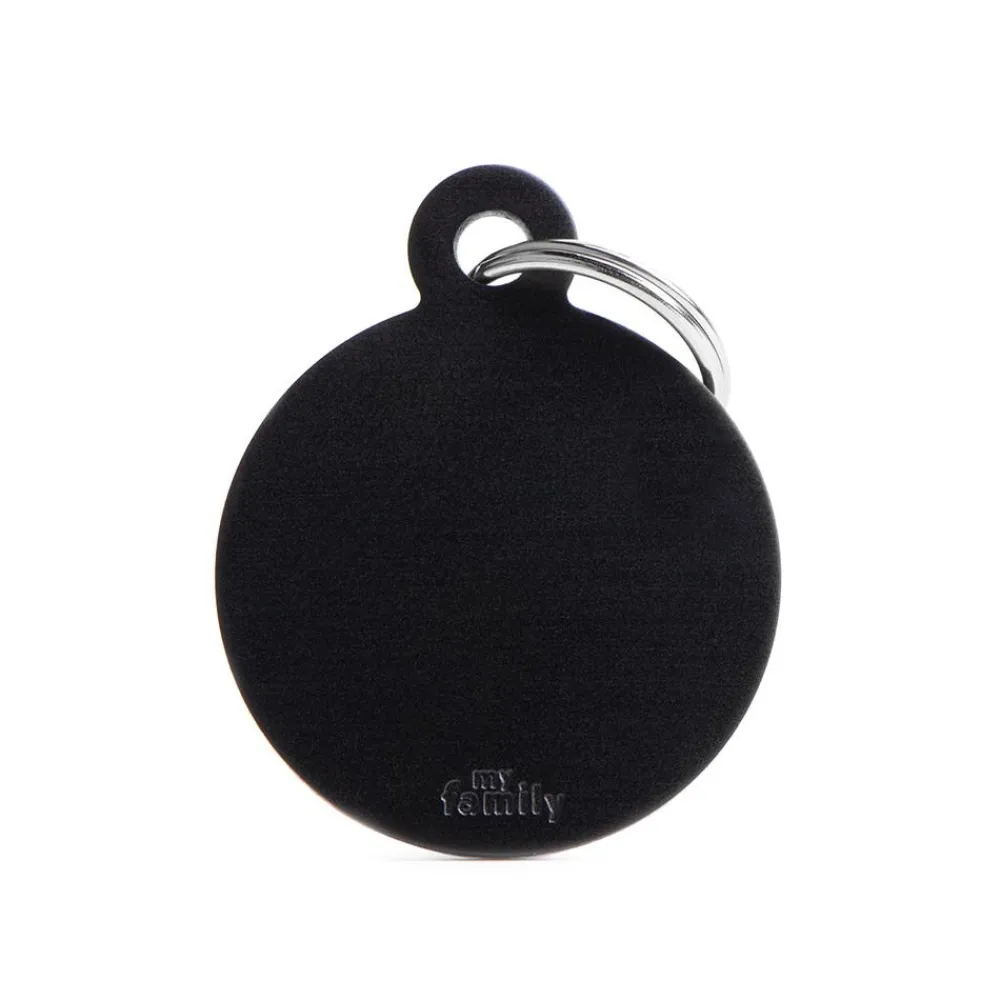 Myfamily Leashes & Collars | Leashes & Collars^Basic Aluminum Circle Pet ID Tag, Black, Big