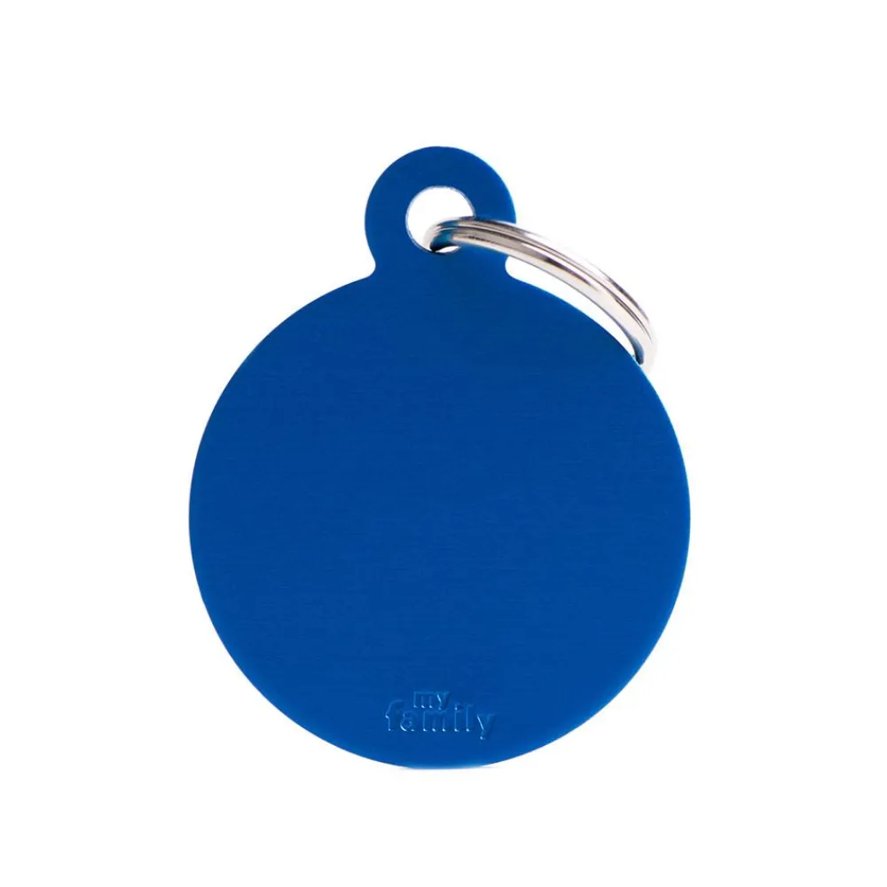 Myfamily Leashes & Collars | Leashes & Collars^Basic Aluminum Circle Pet ID Tag, Blue, Big