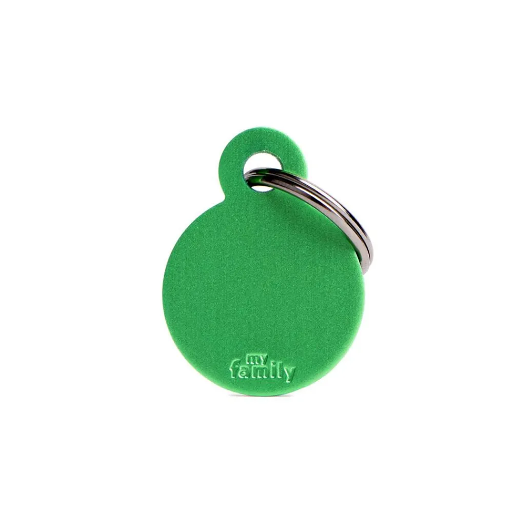 Myfamily Leashes & Collars | Leashes & Collars^Basic Aluminum Circle Pet ID Tag, Green, Small
