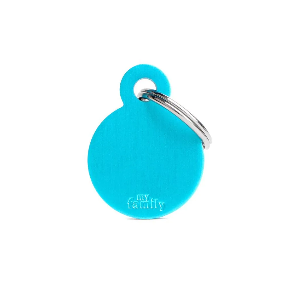 Myfamily Leashes & Collars | Leashes & Collars^Basic Aluminum Circle Pet ID Tag, Light Blue, Small