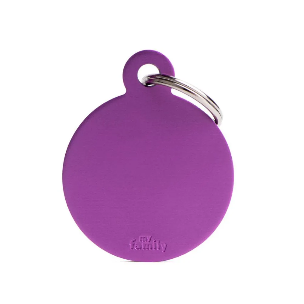 Myfamily Leashes & Collars | Leashes & Collars^Basic Aluminum Circle Pet ID Tag, Purple, Big