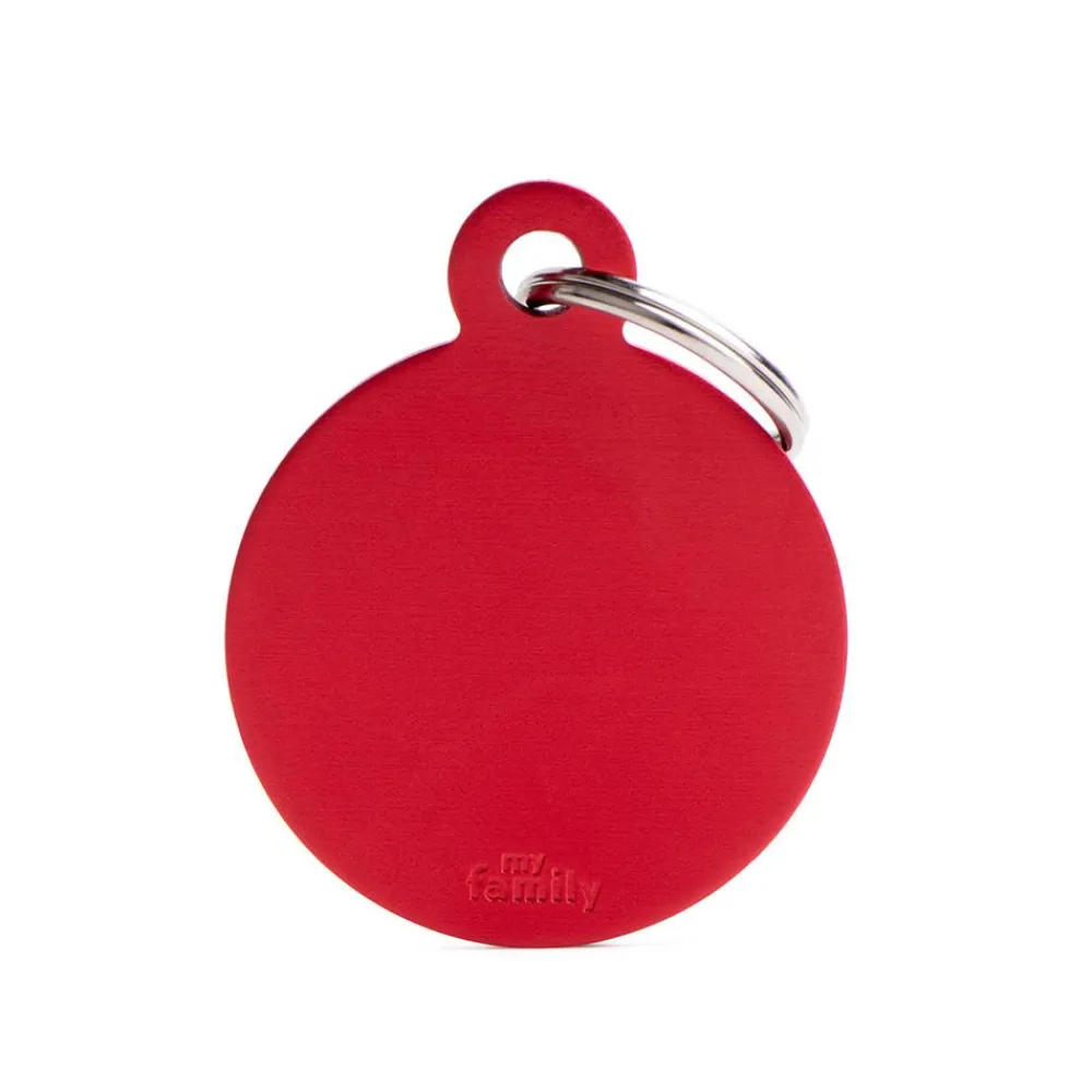 Myfamily Leashes & Collars | Leashes & Collars^Basic Aluminum Circle Pet ID Tag, Red, Big