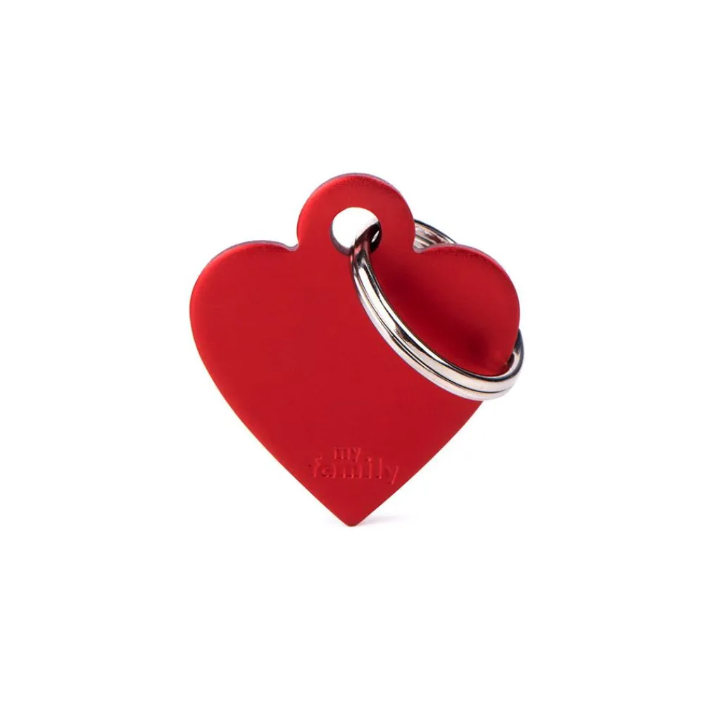 Myfamily Leashes & Collars | Leashes & Collars^Basic Aluminum Heart Pet ID Tag, Red, Small