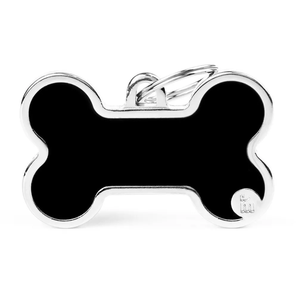 Myfamily Leashes & Collars | Leashes & Collars^Basic Handmade Bone Pet ID Tag, Black, X-Large
