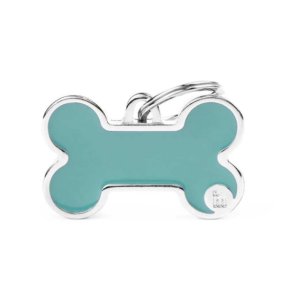 Myfamily Leashes & Collars | Leashes & Collars^Basic Handmade Bone Pet ID Tag, Light Blue, Large