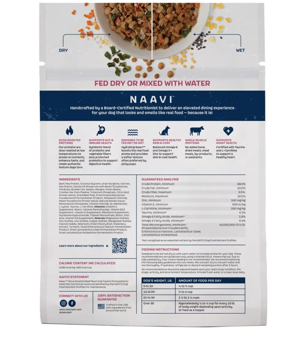Naavi Dry Food^Slow Roasted Beef Bowl Dog Food, 2-lb