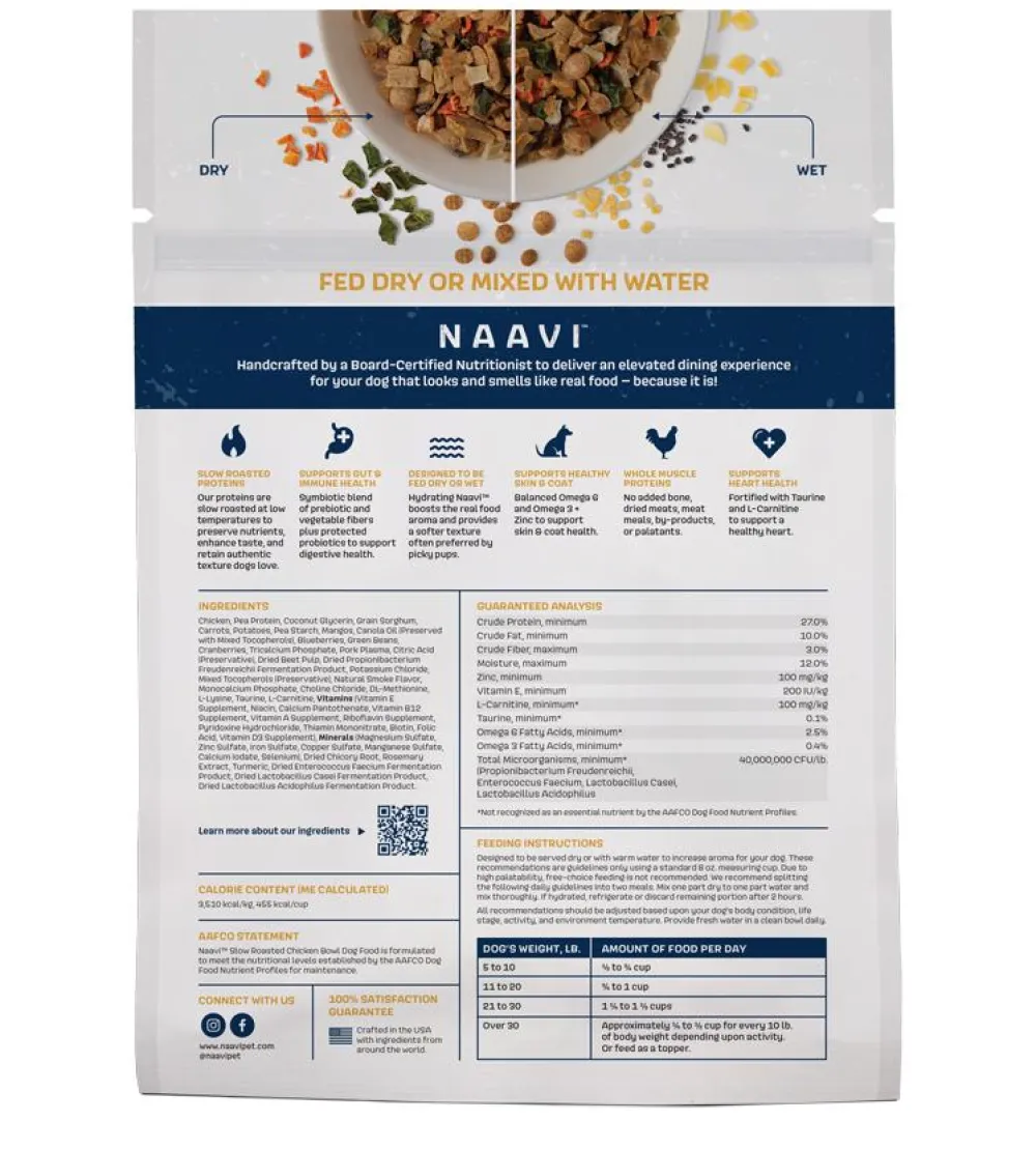 Naavi Dry Food^Slow Roasted Chicken Bowl Dog Food, 6-oz