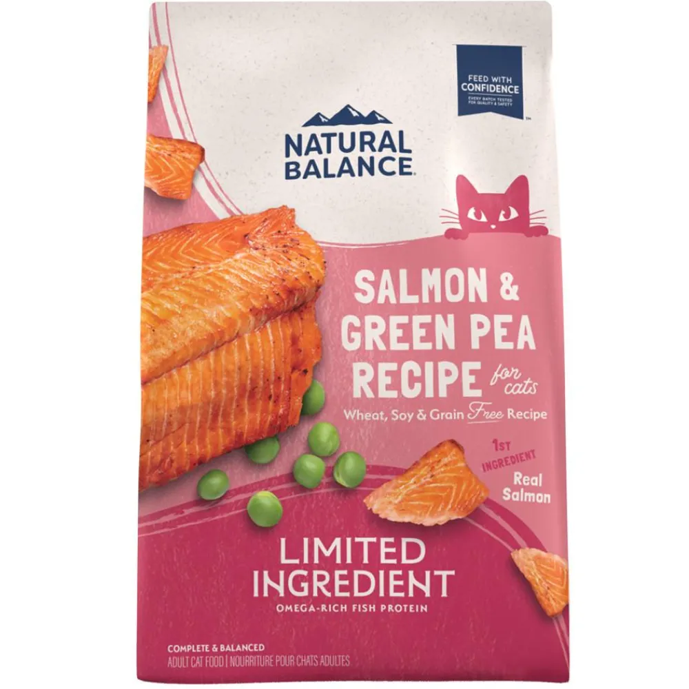 Natural Balance Pet Foods Dry Food^Natural Balance Limited Ingredient Salmon & Green Pea Recipe Grain-Free Dry Cat Food, 4-lb (**)