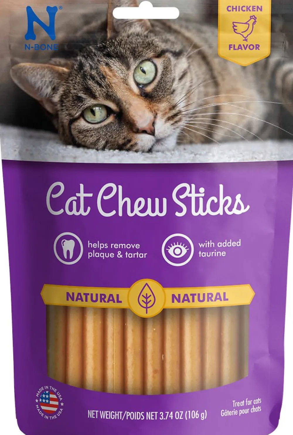 N-Bone Crunchy Treats^Chicken Flavor Cat Treats, 3.74-oz