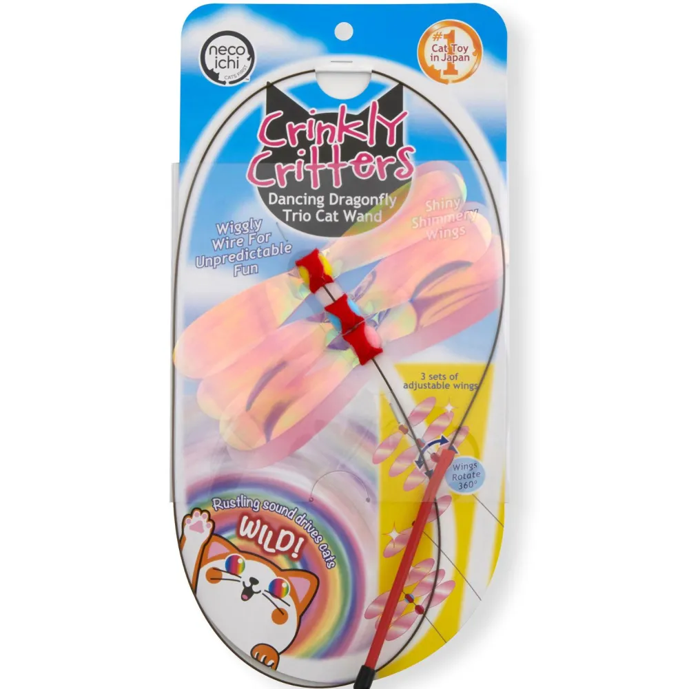 Necoichi Toys | Toys^Crinkly Critters Dancing Dragonfly Trio Wand Cat Toy