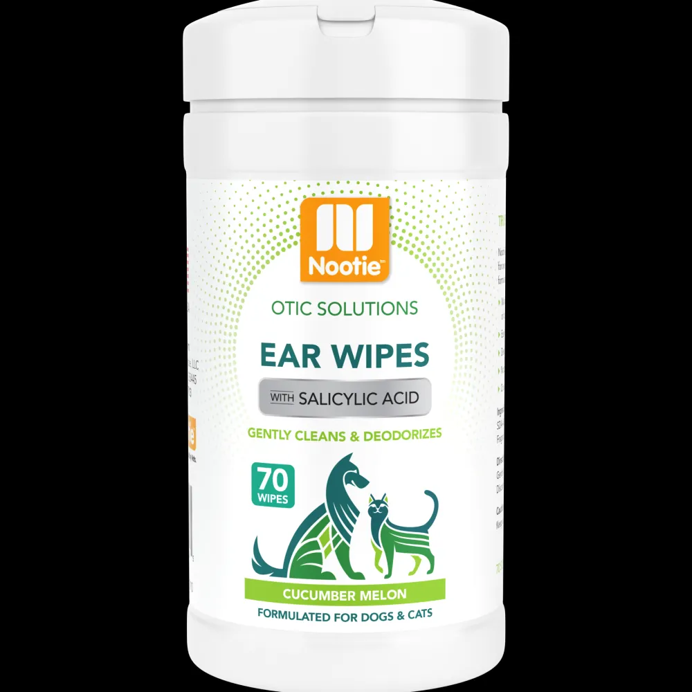 Nootie Grooming | Grooming^Cucumber Melon Dog & Cat Ear Wipes, 70 count
