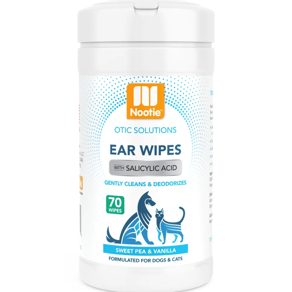 Nootie Grooming | Grooming^Sweet Pea & Vanilla Dog & Cat Ear Wipes, 70 count