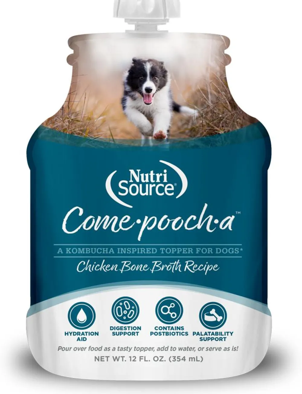 Nutrisource Food Toppings | Broth^Come-Pooch-A Chicken Bone Broth Dog Food Topper, 12-oz