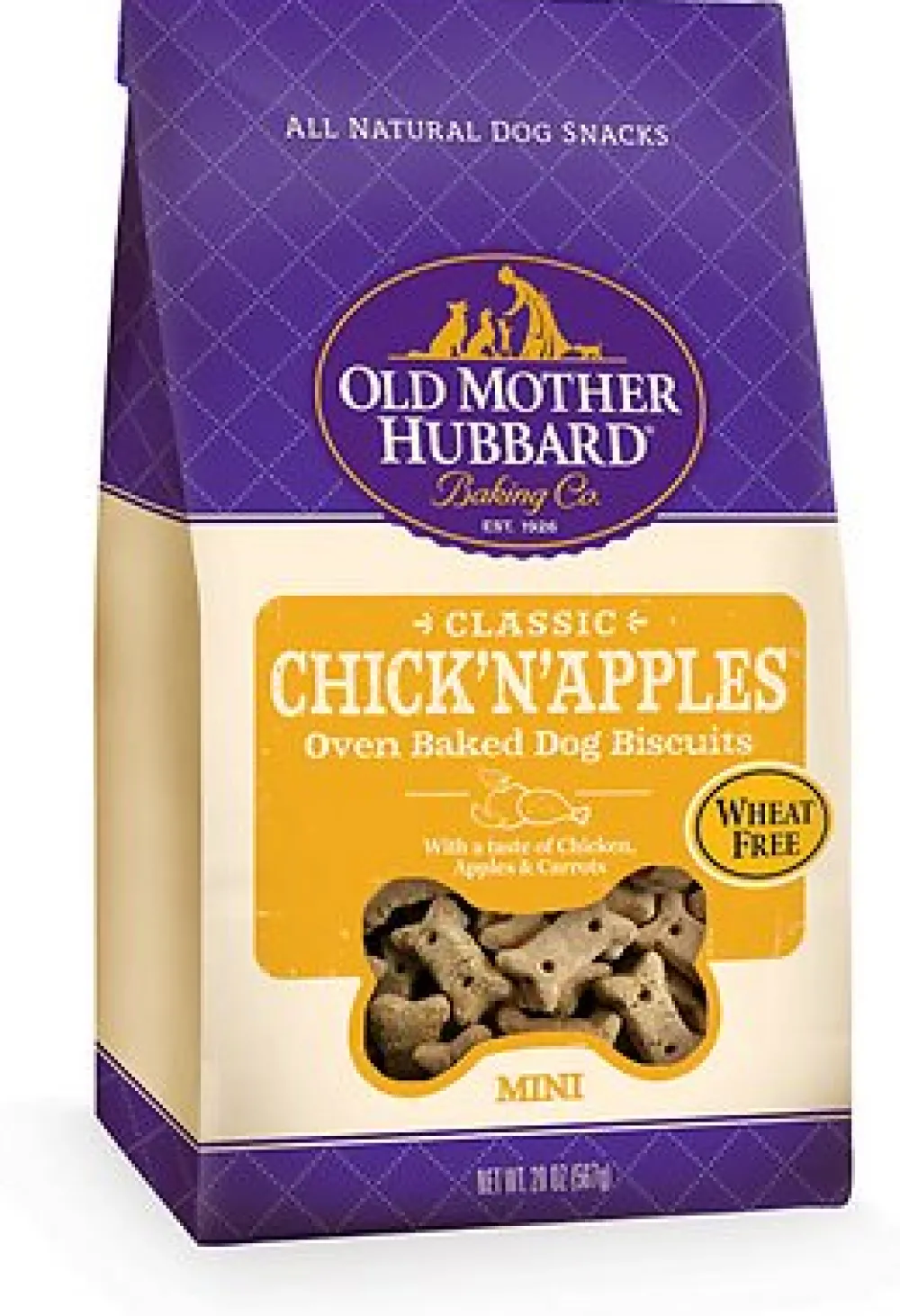 Old Mother Hubbard Biscuits & Crunchy Treats^Classic Chick'N'Apples Biscuits Mini Baked Dog Treats, 20-oz