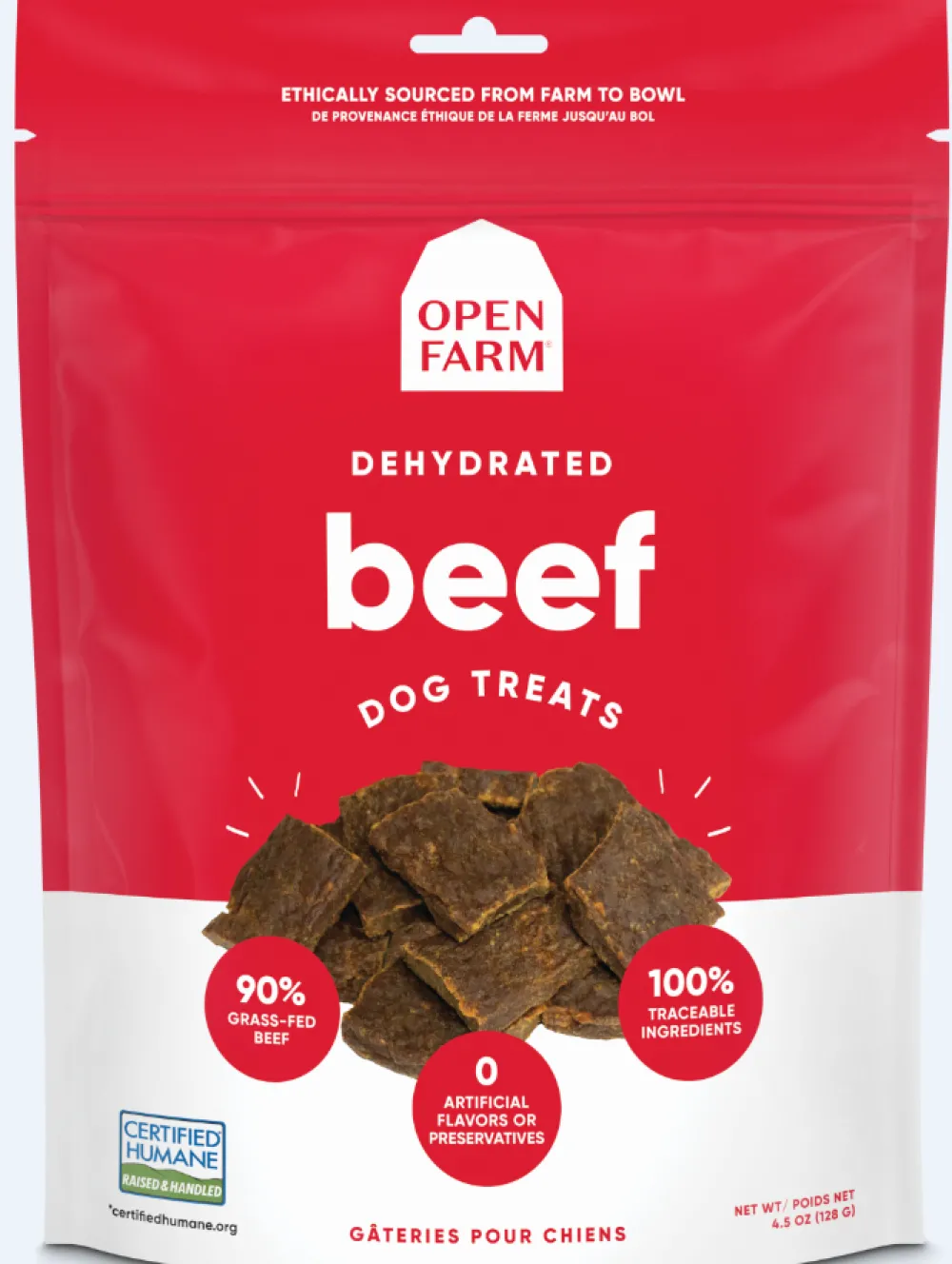 Open Farm Air-Dried & Dehydrated Treats^Beef Dehydrated Dog Treats, 4.5-oz