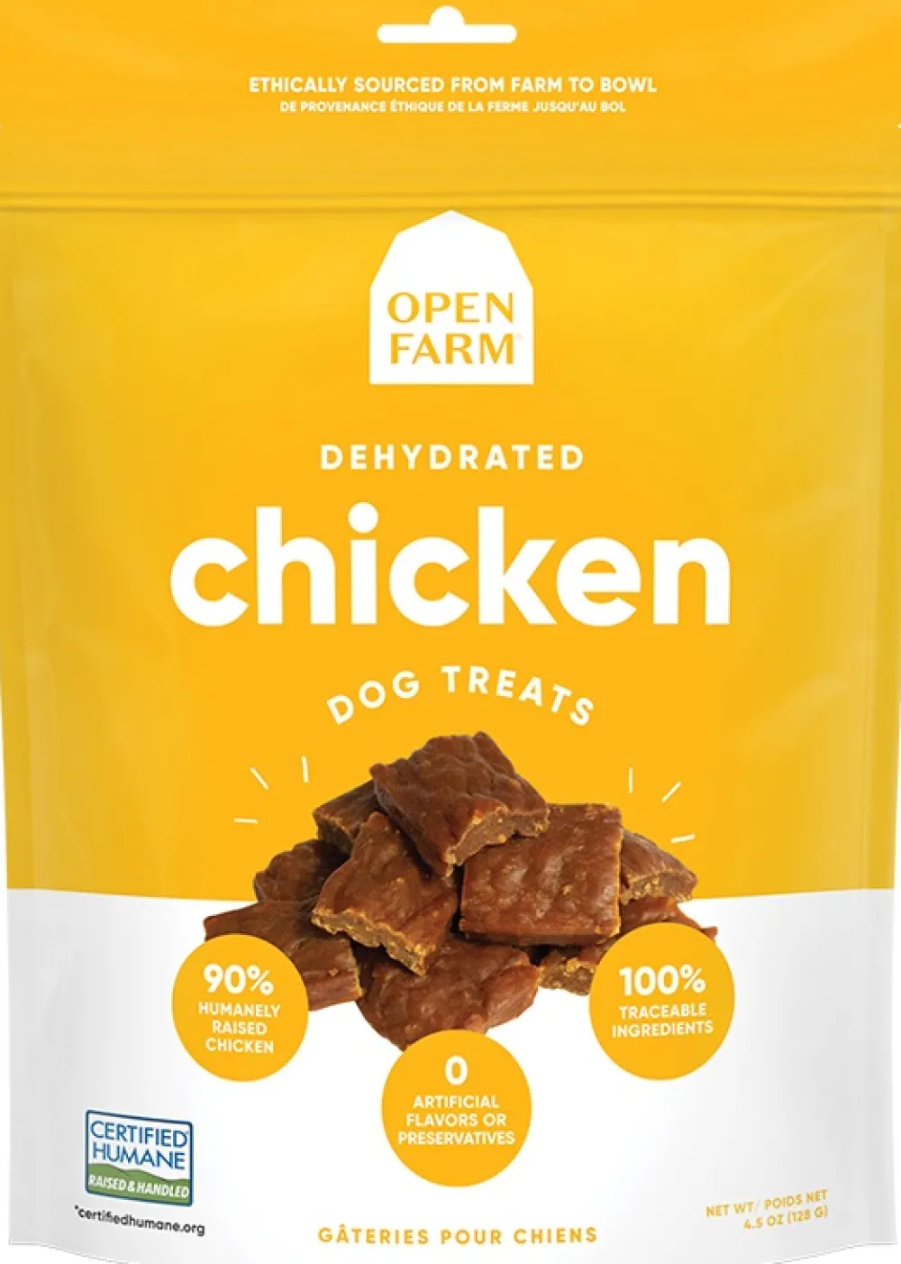 Open Farm Air-Dried & Dehydrated Treats^Chicken Dehydrated Dog Treats, 4.5-oz