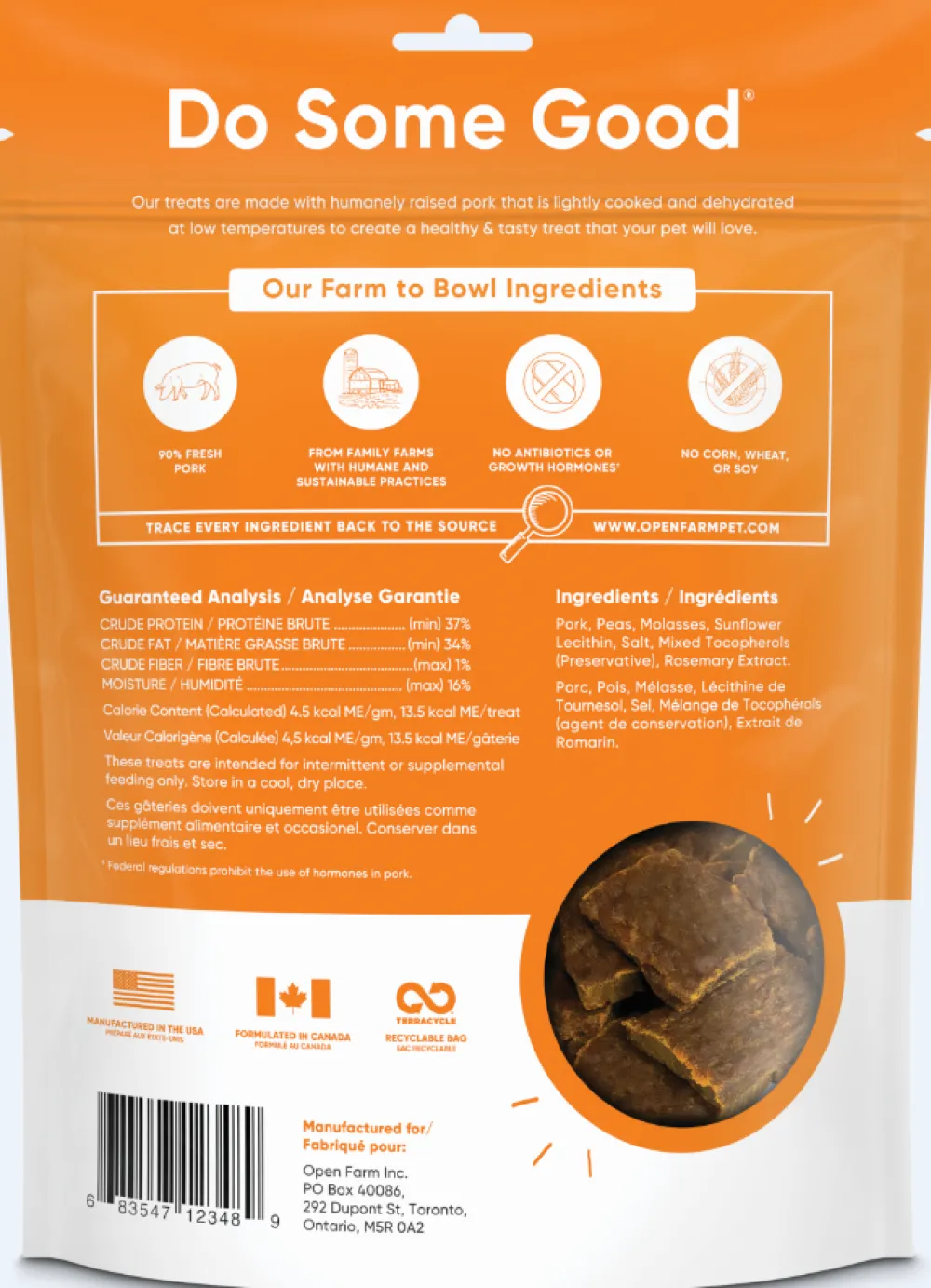 Open Farm Air-Dried & Dehydrated Treats^Pork Dehydrated Dog Treats, 4.5-oz