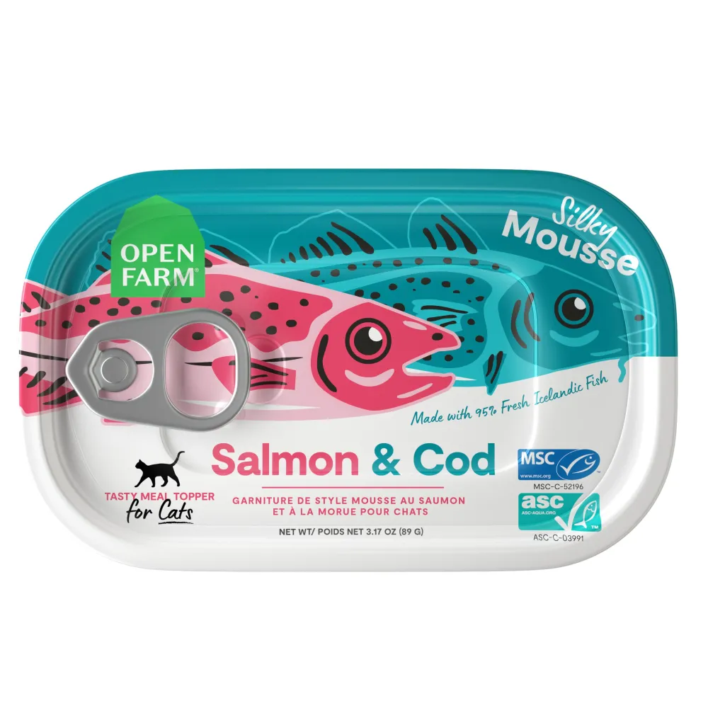 Open Farm Food Toppings^Salmon & Cod Wet Cat Food Topper, 3.17-oz