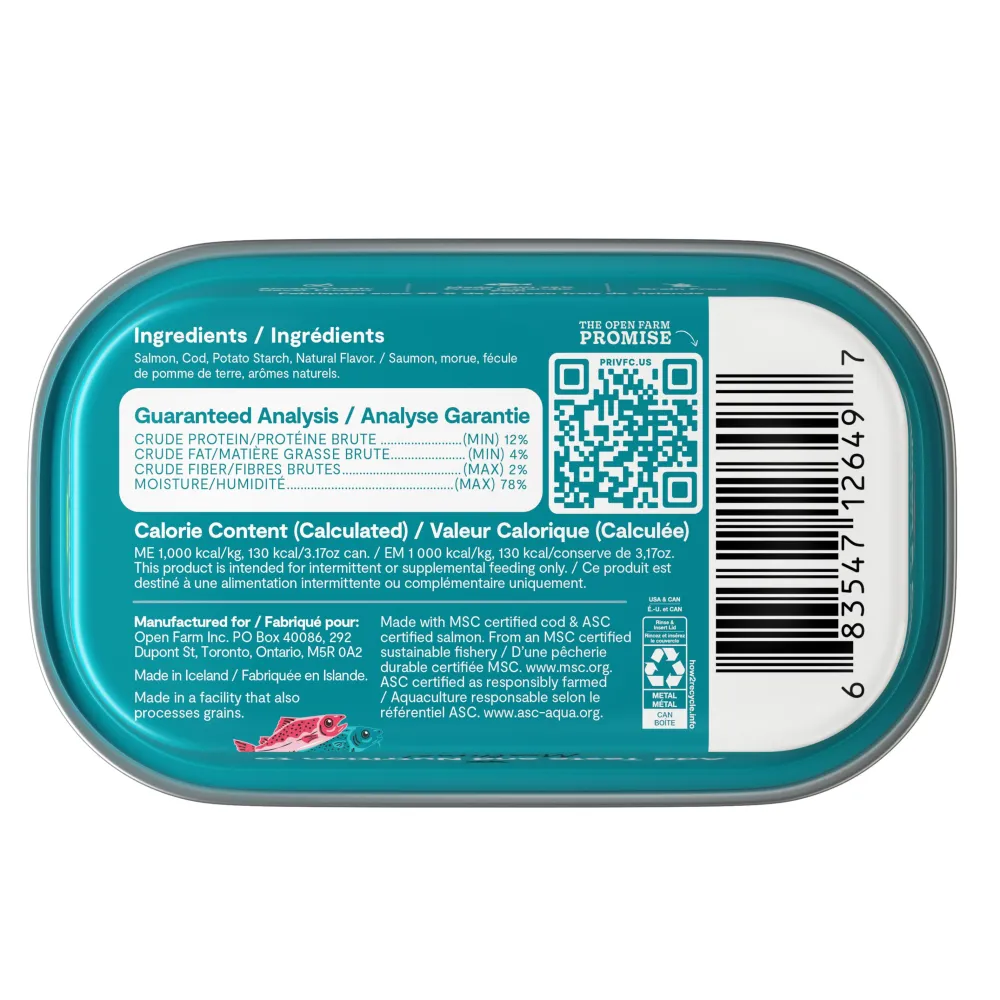 Open Farm Food Toppings^Salmon & Cod Wet Cat Food Topper, 3.17-oz