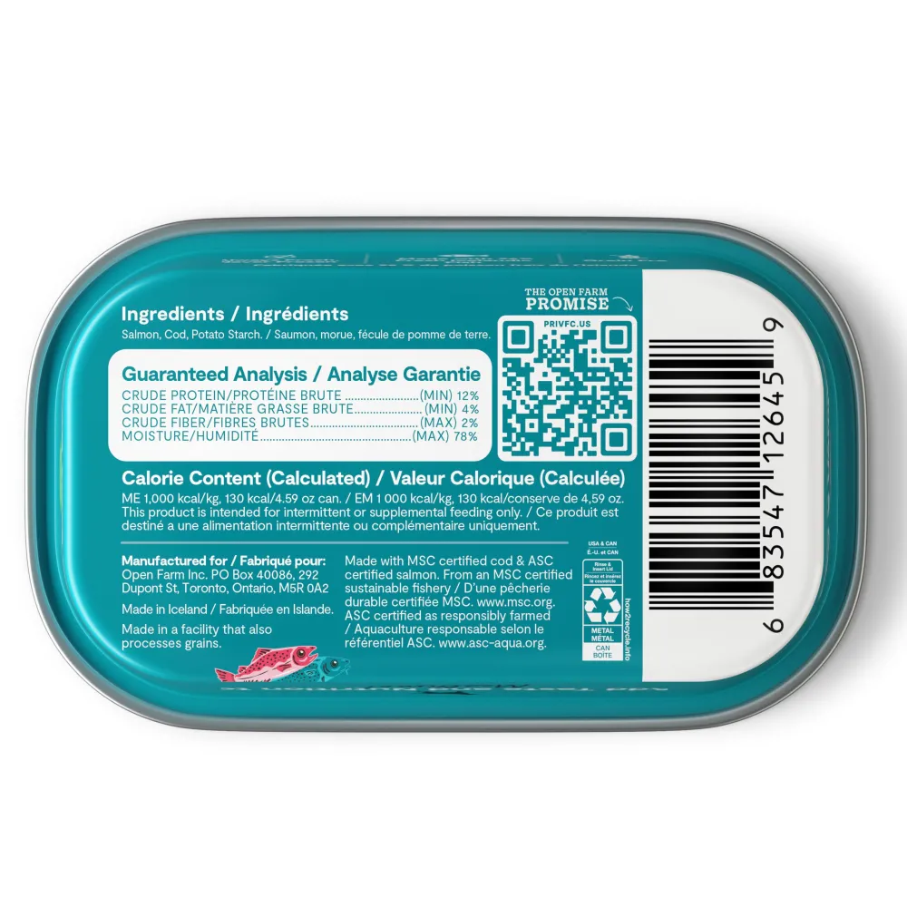 Open Farm Food Toppings^Salmon & Cod Wet Dog Food Topper, 4.59-oz