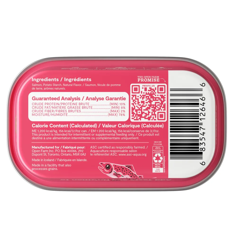 Open Farm Food Toppings^Salmon Wet Cat Food Topper, 3.17-oz