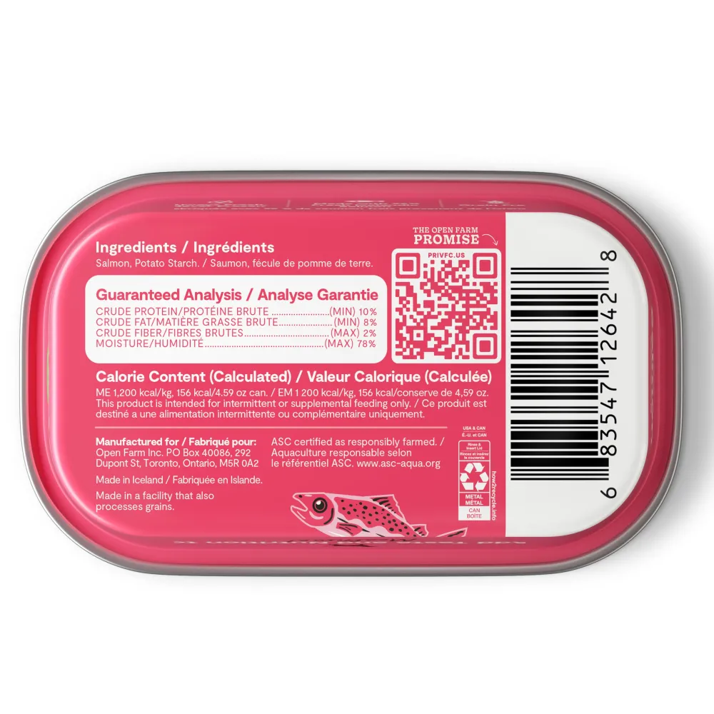 Open Farm Food Toppings^Salmon Wet Dog Food Topper, 4.59-oz
