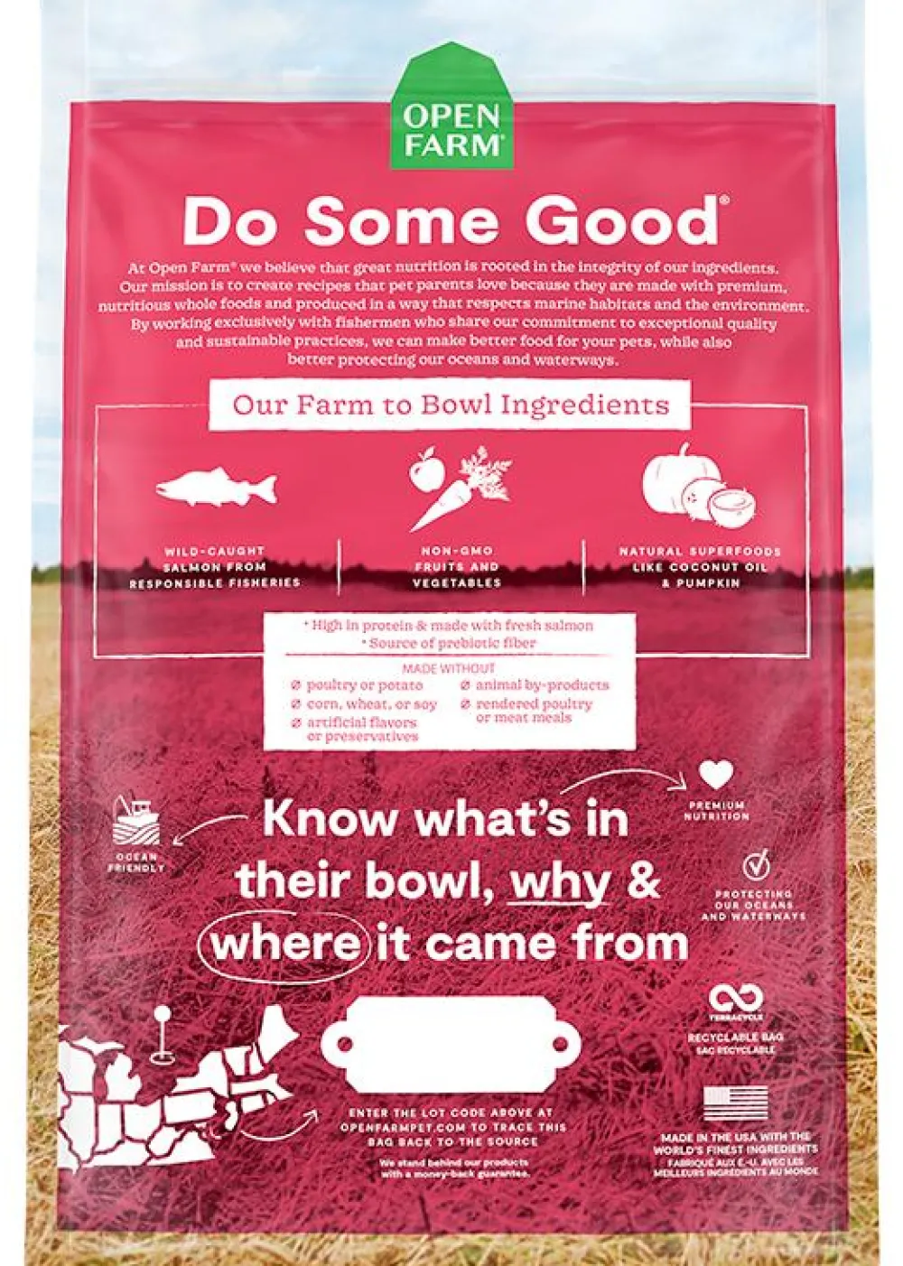 Open Farm Dry Food^Wild-Caught Salmon Grain-Free Dry Dog Food, 4-lb