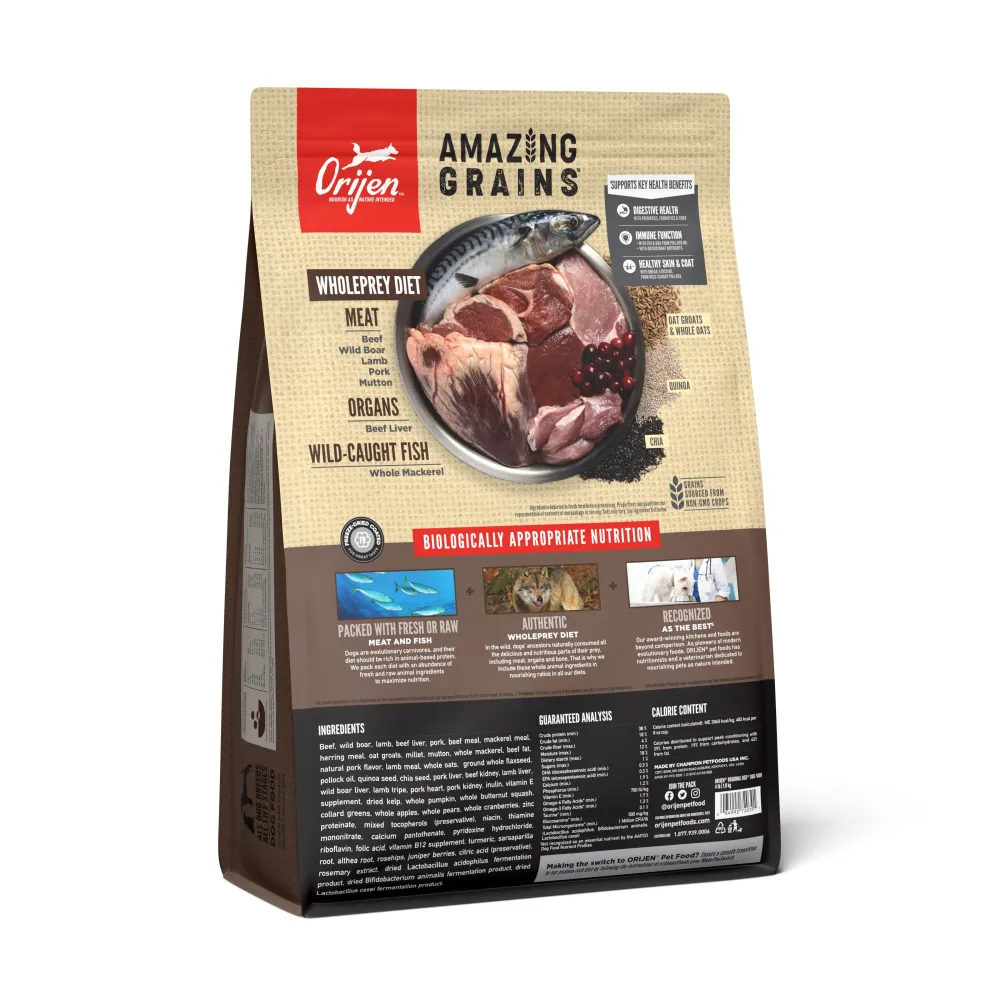 Orijen Dry Food^Amazing Grains Regional Red Dry Dog Food, 4-lb