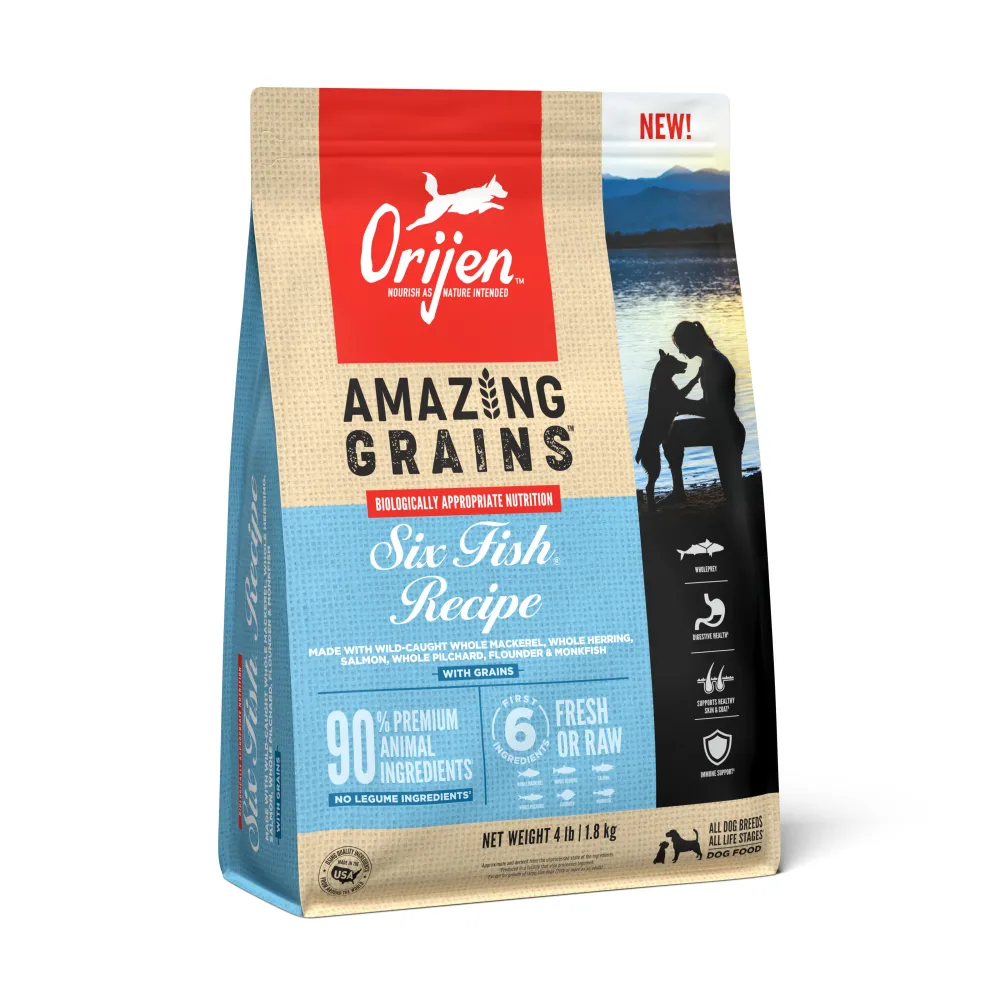 Orijen Dry Food^Amazing Grains Six Fish Dry Dog Food, 4-lb