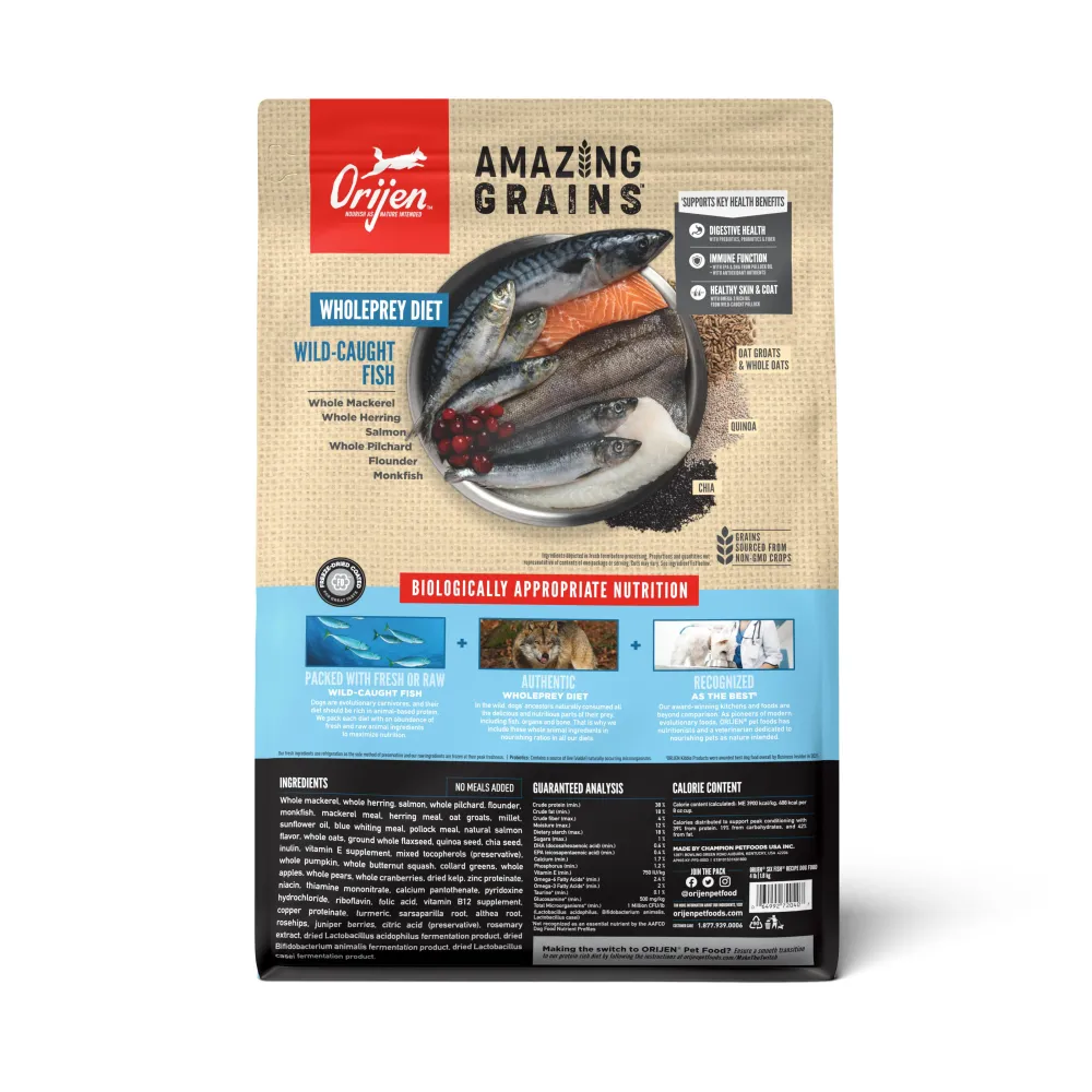 Orijen Dry Food^Amazing Grains Six Fish Dry Dog Food, 4-lb