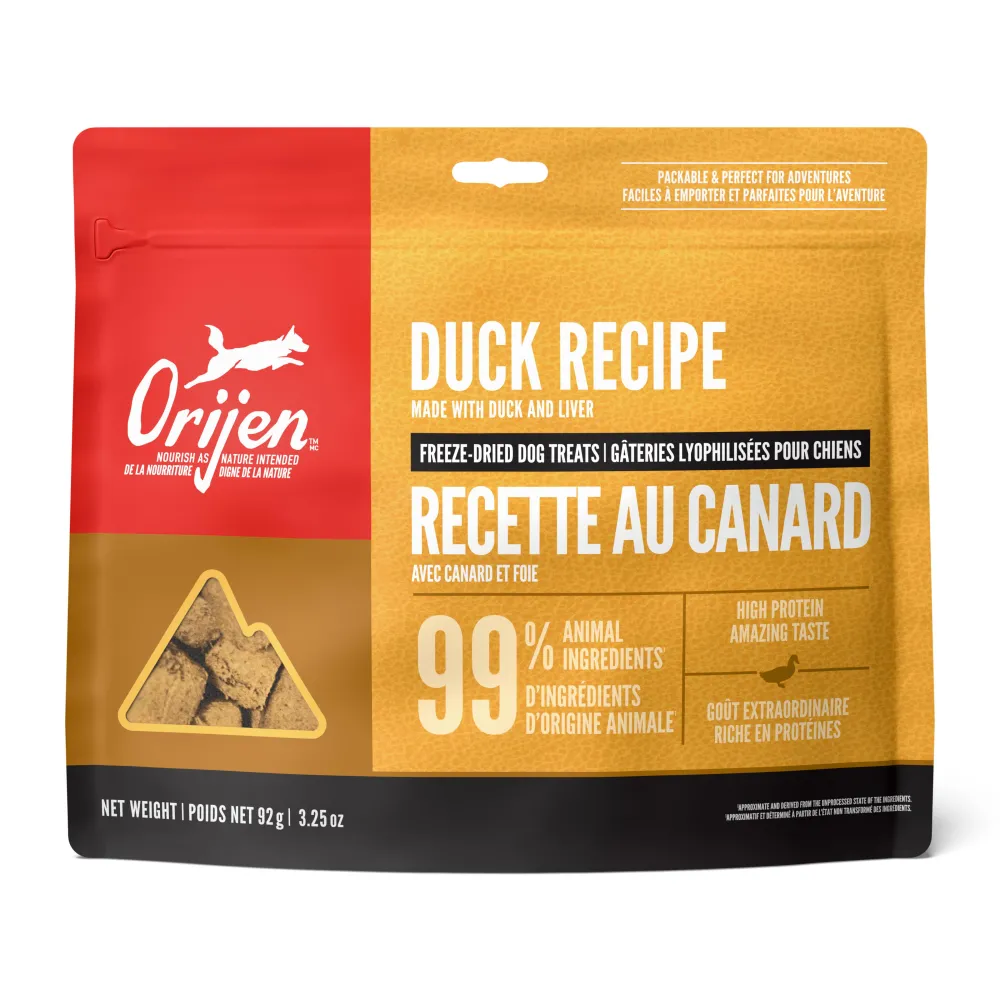 Orijen Freeze-Dried Treats^Free-Run Duck Grain-Free Freeze-Dried Dog Treats, 3.25-oz