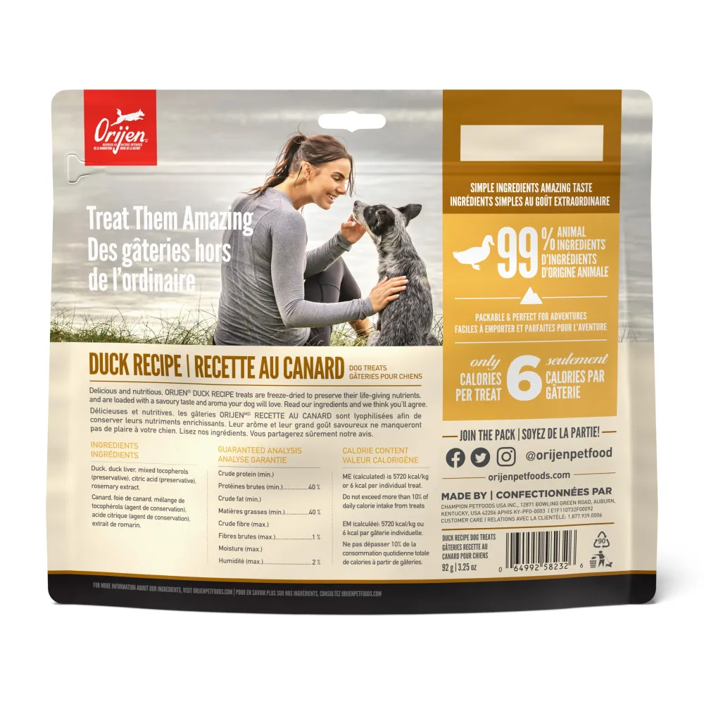 Orijen Freeze-Dried Treats^Free-Run Duck Grain-Free Freeze-Dried Dog Treats, 3.25-oz