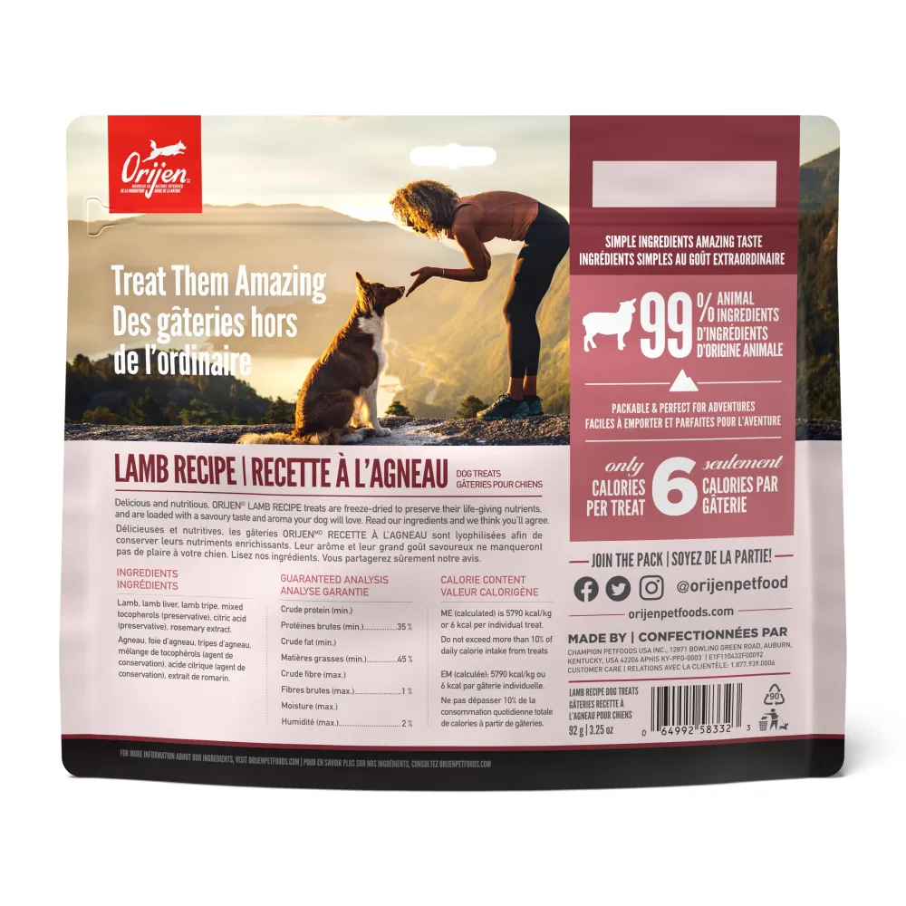 Orijen Freeze-Dried Treats^Grass-Fed Lamb Grain-Free Freeze-Dried Dog Treats, 3.25-oz