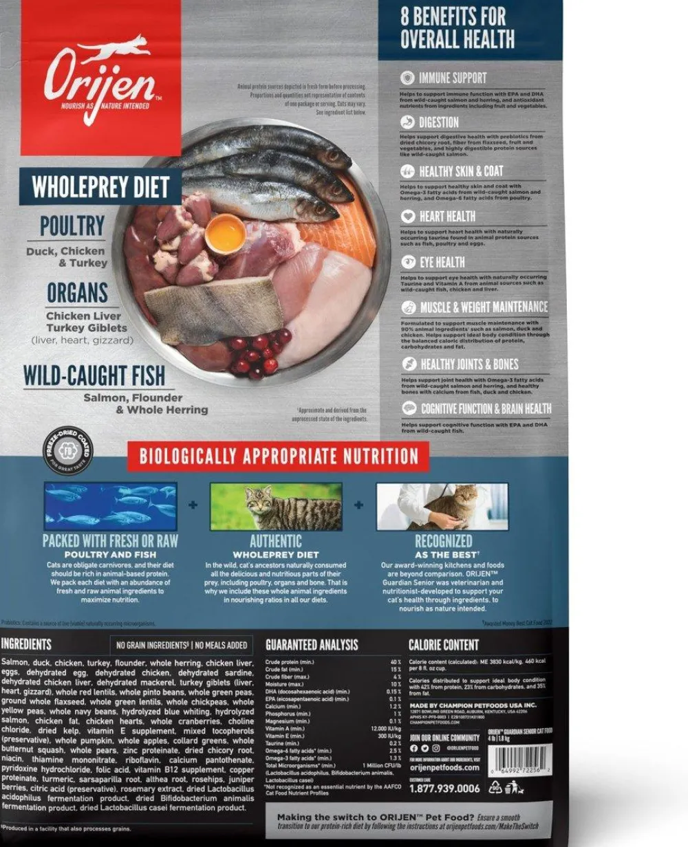 Orijen Dry Food^Guardian Senior 7+ Grain-Free Dry Cat Food, 4-lb