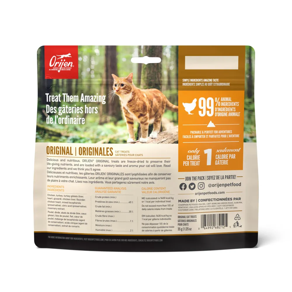 Orijen Freeze-Dried Treats^Original Grain-Free Freeze-Dried Cat Treats, 1.25-oz