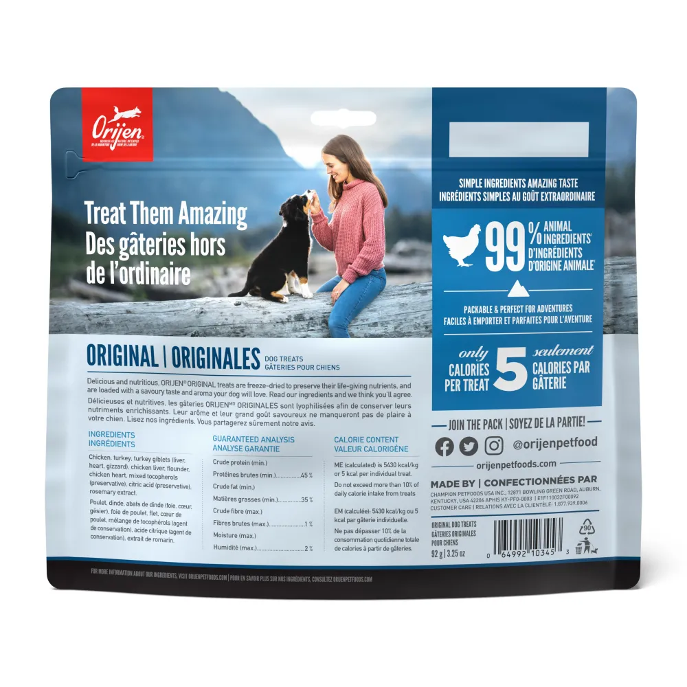 Orijen Freeze-Dried Treats^Original Grain-Free Freeze-Dried Dog Treats, 3.25-oz